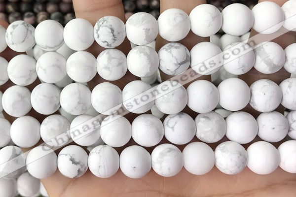 CWB253 15.5 inches 10mm round matte white howlite beads wholesale