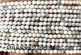 CWB278 15 inches 4mm faceted round white howlite beads