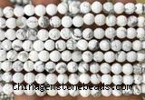 CWB279 15 inches 6mm faceted round white howlite beads