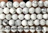 CWB282 15 inches 12mm faceted round white howlite beads