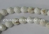 CWB300 15.5 inches 4mm faceted round howlite turquoise beads