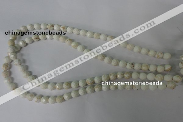 CWB301 15.5 inches 6mm faceted round howlite turquoise beads