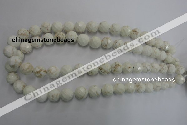 CWB304 15.5 inches 12mm faceted round howlite turquoise beads