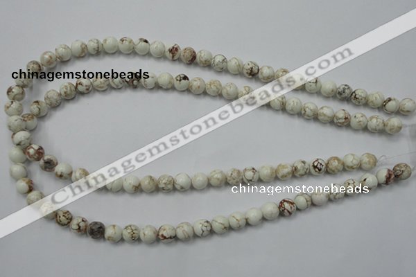 CWB312 15.5 inches 8mm round howlite turquoise beads wholesale