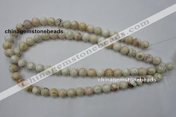 CWB314 15.5 inches 12mm round natural howlite turquoise beads