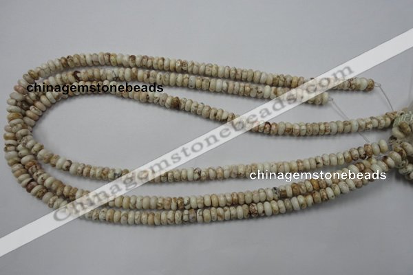 CWB320 15.5 inches 3*6mm rondelle natural howlite turquoise beads