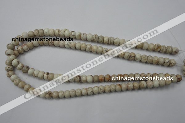 CWB321 15.5 inches 6*8mm rondelle howlite turquoise beads wholesale