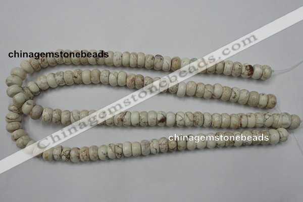 CWB322 15.5 inches 6*10mm rondelle howlite turquoise beads wholesale