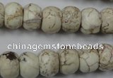 CWB323 15.5 inches 10*14mm rondelle howlite turquoise beads wholesale