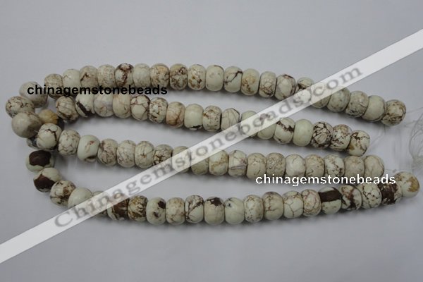 CWB323 15.5 inches 10*14mm rondelle howlite turquoise beads wholesale