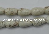 CWB331 15.5 inches 8*14mm teardrop howlite turquoise beads