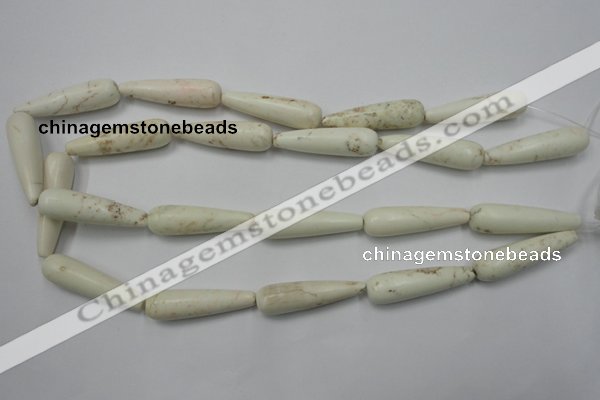 CWB332 15.5 inches 10*35mm teardrop howlite turquoise beads