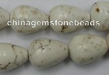 CWB333 15.5 inches 15*20mm teardrop howlite turquoise beads