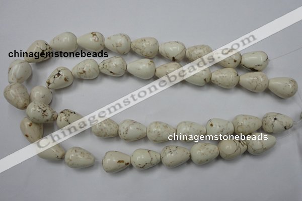 CWB333 15.5 inches 15*20mm teardrop howlite turquoise beads