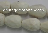 CWB338 15.5 inches 15*22mm faceted teardrop howlite turquoise beads