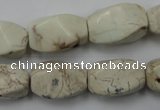 CWB340 15.5 inches 12*20mm twisted rice howlite turquoise beads
