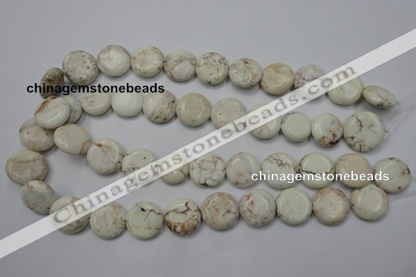 CWB345 15.5 inches 18mm flat round howlite turquoise beads