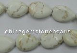 CWB363 15.5 inches 12*16mm flat teardrop howlite turquoise beads