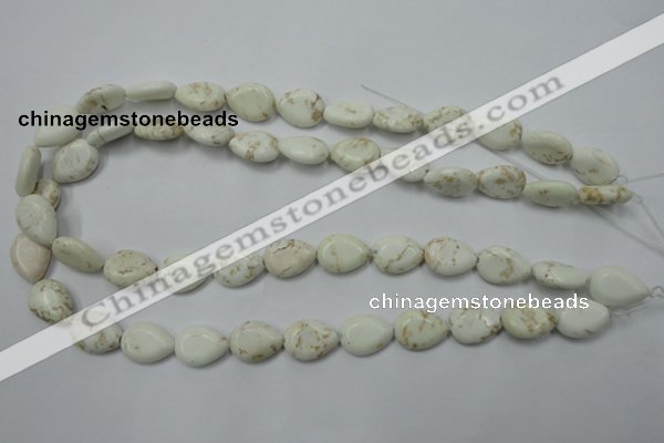 CWB363 15.5 inches 12*16mm flat teardrop howlite turquoise beads