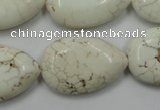 CWB367 15.5 inches 20*30mm flat teardrop howlite turquoise beads