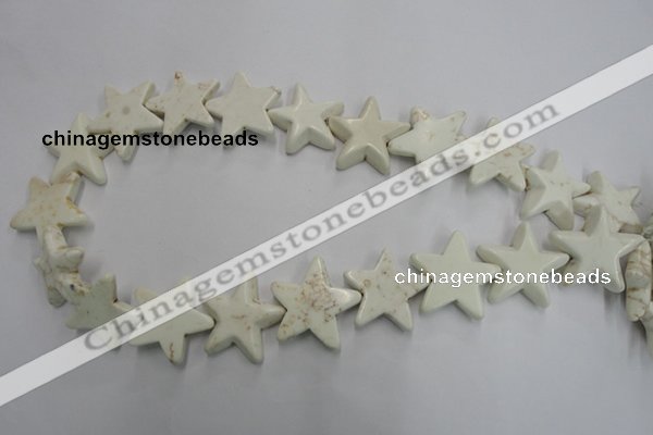 CWB379 15.5 inches 25*25mm star howlite turquoise beads wholesale