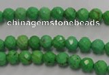 CWB390 15.5 inches 4mm faceted round howlite turquoise beads