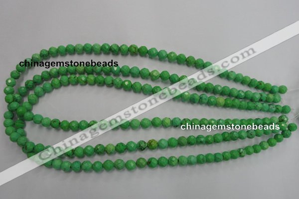 CWB390 15.5 inches 4mm faceted round howlite turquoise beads