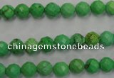 CWB391 15.5 inches 6mm faceted round howlite turquoise beads