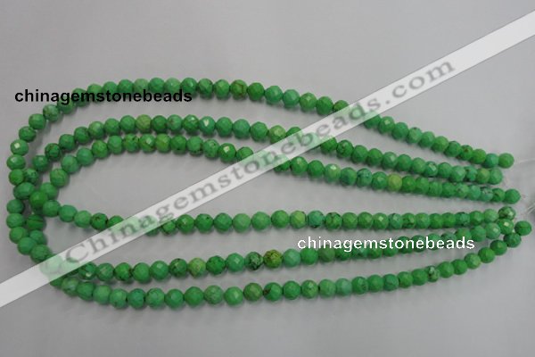 CWB391 15.5 inches 6mm faceted round howlite turquoise beads