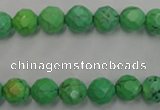 CWB392 15.5 inches 8mm faceted round howlite turquoise beads