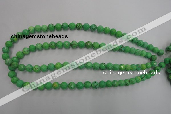 CWB392 15.5 inches 8mm faceted round howlite turquoise beads