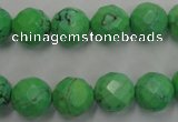 CWB393 15.5 inches 10mm faceted round howlite turquoise beads