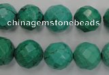 CWB404 15.5 inches 12mm faceted round howlite turquoise beads