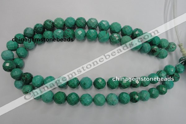 CWB404 15.5 inches 12mm faceted round howlite turquoise beads