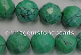 CWB406 15.5 inches 16mm faceted round howlite turquoise beads