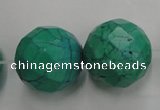 CWB408 15.5 inches 20mm faceted round howlite turquoise beads