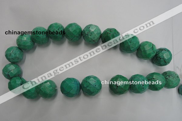 CWB408 15.5 inches 20mm faceted round howlite turquoise beads