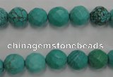 CWB412 15.5 inches 8mm faceted round howlite turquoise beads