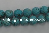 CWB422 15.5 inches 8mm faceted round howlite turquoise beads