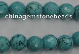 CWB423 15.5 inches 10mm faceted round howlite turquoise beads