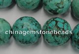 CWB428 15.5 inches 18mm faceted round howlite turquoise beads