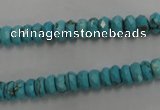 CWB441 15.5 inches 4*6mm faceted rondelle howlite turquoise beads