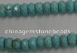 CWB443 15.5 inches 5*8mm faceted rondelle howlite turquoise beads