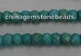 CWB444 15.5 inches 6*8mm faceted rondelle howlite turquoise beads