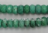 CWB445 15.5 inches 6*10mm faceted rondelle howlite turquoise beads