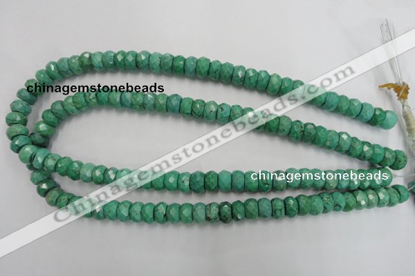 CWB445 15.5 inches 6*10mm faceted rondelle howlite turquoise beads