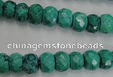 CWB446 15.5 inches 7*10mm faceted rondelle howlite turquoise beads