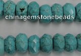 CWB447 15.5 inches 8*12mm faceted rondelle howlite turquoise beads