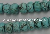 CWB449 15.5 inches 8*12mm faceted rondelle howlite turquoise beads