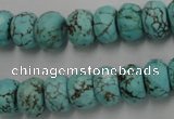 CWB449 15.5 inches 8*12mm faceted rondelle howlite turquoise beads